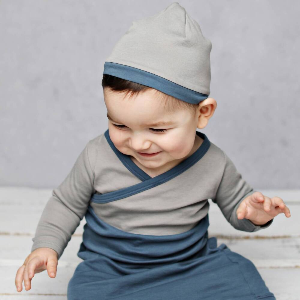 NEW LEMON LOVES LAYETTE lemon loves layette for boys "billy" newborn gown in blu